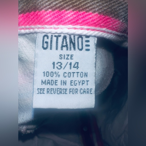 Gitano‎ vintage jean shorts button fly color, striped size 13/14 Y2K - Picture 3 of 4